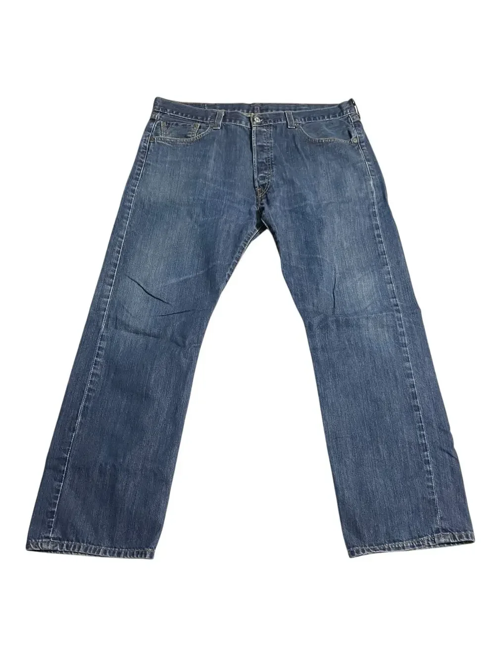 Levis 501 Jeans Size 38 Blue Regular Straight Leg Button Fly Medium Wash Denim